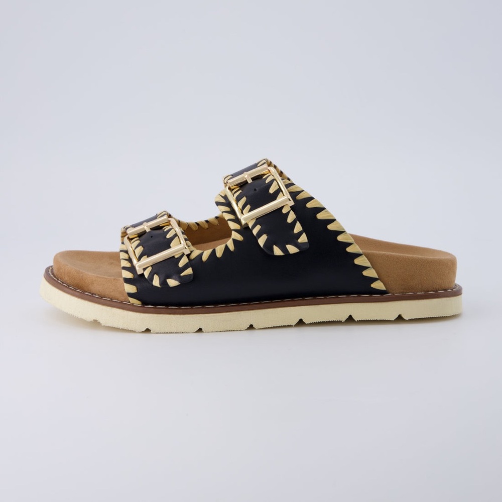 Stylish Black and Beige Women's Sandals